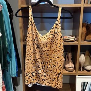 White House Black Market Animal Print Tank Top REVERSABLE